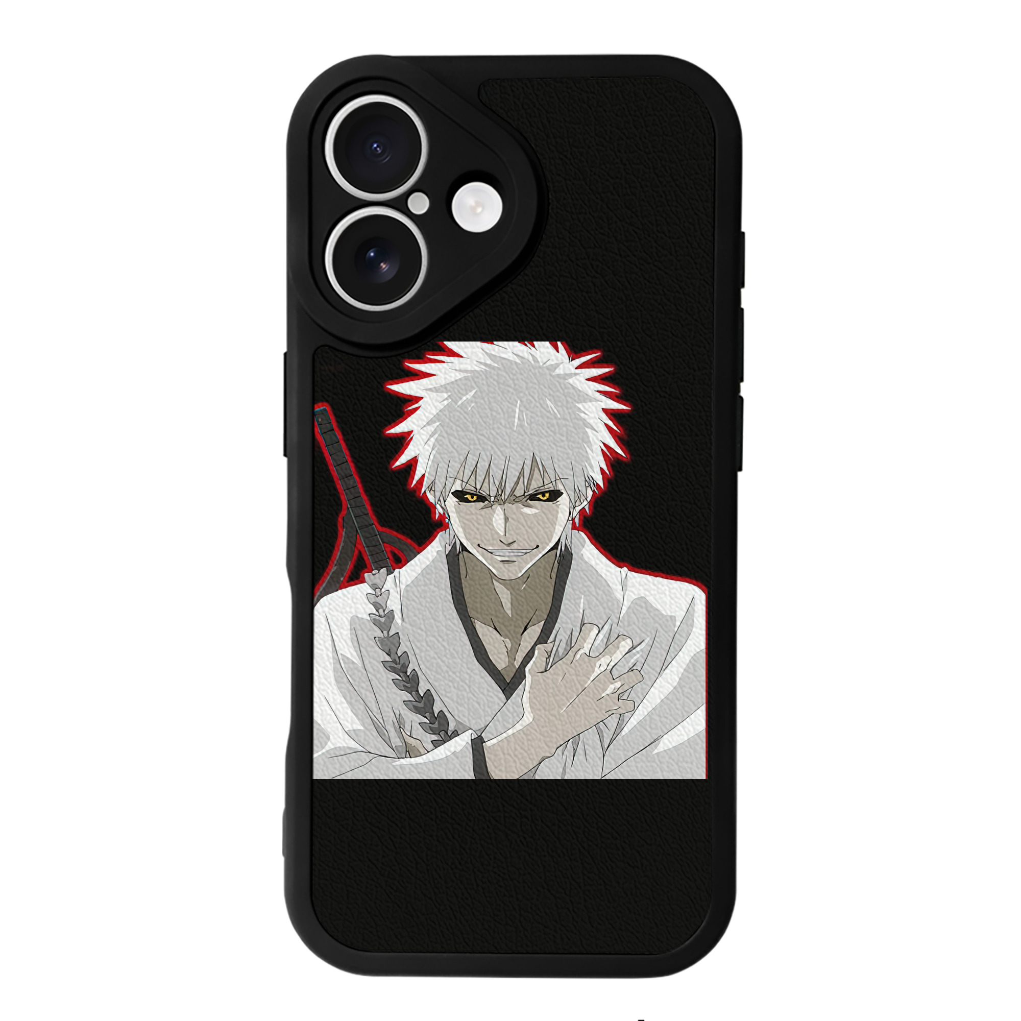 ブリーチ 黒崎一護（くろさき いちご）BLEACH Kurosaki Ichigo 【iPhone 16シリーズ対応】シリコンスマホケース（レザー調） 材質：シリコン